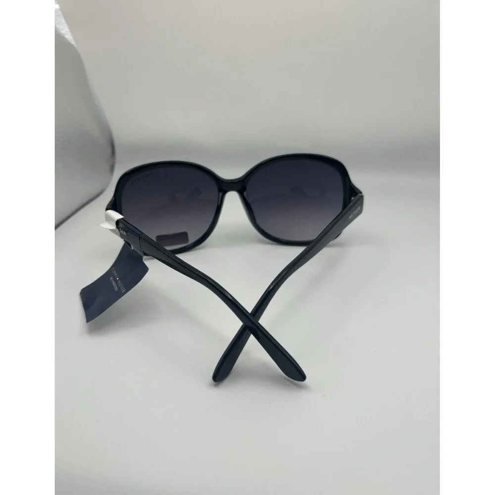 Tommy Hilfiger Hilfiger WP OL577 Oversized Oval Sunglasses Shiny Black/Smoke